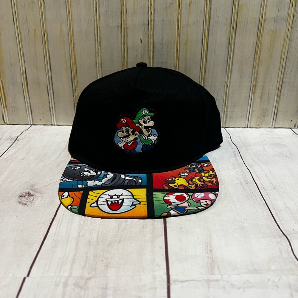 Kids Super Mario Bros Cap - Black and Multicolor